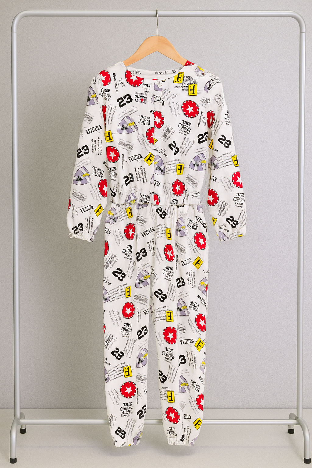 Girls' Printed Linen Jumpsuit